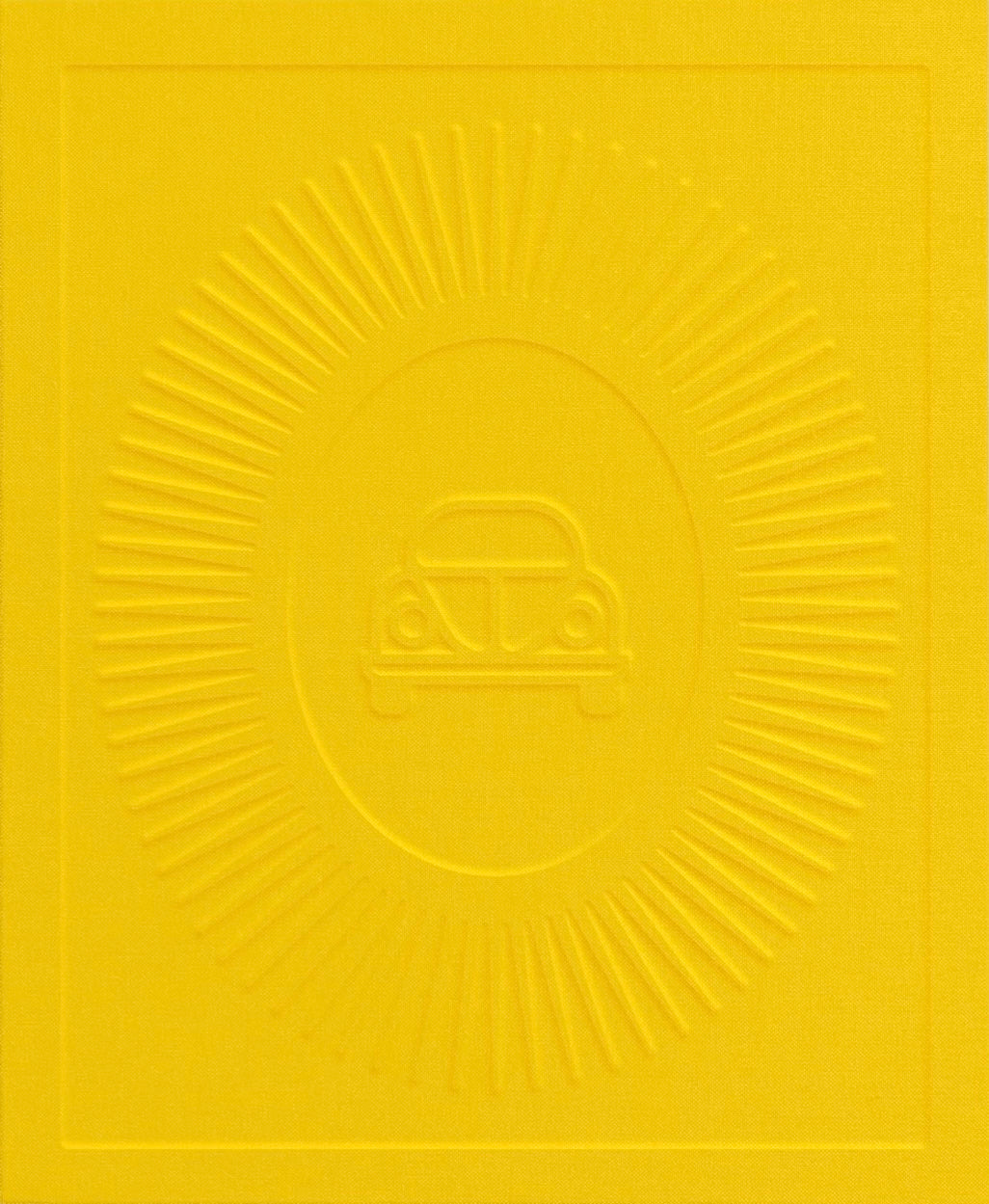 Cover of the new book Vochos Unidos by Rodrigo Gaya Villar, published by Carrara Media, showing the decorative slipcase with a Beetle positioned at the center of sunrays similar to the Virgen de Guadalupe. A coffee table book of automotive photography showing the Volkswagen Beetle across Mexico, aka "El Vocho." Limited Edition with slipcase and Leen Customs pin available for 500 copies only.